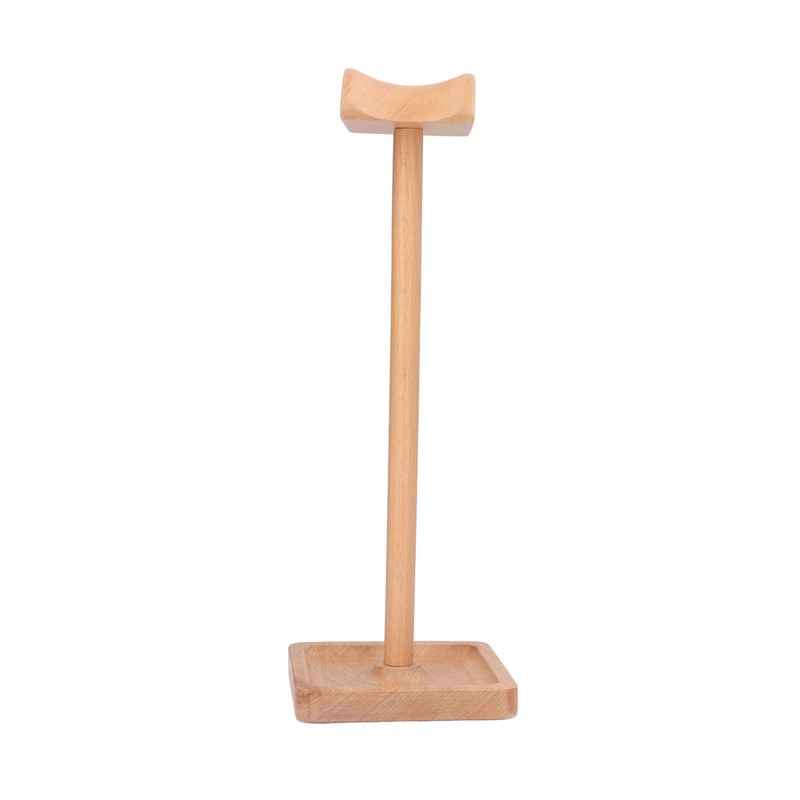 Wooden Headphone Holder Beech Headset Stand Desktop Display Shelf for