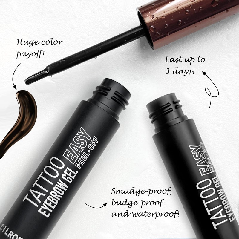 Cilrofelr Tattoo Peel Off Eyebrow Gel, Easy Tattoo Brow Peel