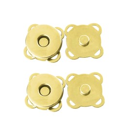 Trimming Shop Magnetic Snap Fasteners Metal Clasps Sewing Accessory for DIY Clothing, Crafts, Purses, Leather Coat, Jacket Handbag Making (14mm, Gold, 2pcs)