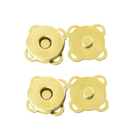 Trimming Shop Magnetic Snap Fasteners Metal Clasps Sewing Accessory for DIY Clothing, Crafts, Purses, Leather Coat, Jacket Handbag Making (14mm, Gold, 2pcs)
