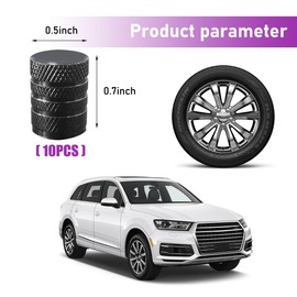 Ziciner 10 PCS Car Tire Valve Stem Caps, Anodized Aluminum Wheel Stem Covers, Corrosion Resistant Car Tire Air Caps, Vehicle Exterior Accessories for Car, Truck, Motorcycle, Bike (Black-10 PCS)