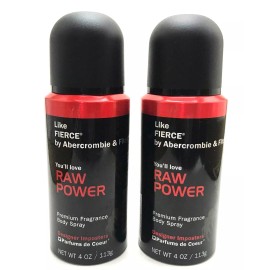Parfums De Coeur Raw Power Body Spray Designer Imposters  Parfums De Coeur  Fierce 4 oz Lot of 2