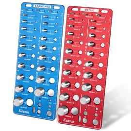 56Pcs Thread Checker, Nut and Bolt Thread Checker Standard and Metric, Thread Gauge Include 22 Inch & 22 Metric & 12 Drill Bit Sizes, Suitable for Nut Bolt Size Finder Classification