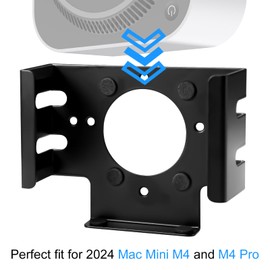 Under Desk Mount for 2024 Mac Mini M4/M4 Pro, Wall Mount Metal Under Desk Stand with Screws Behind Monitor Bracket Case Protector Holder Accessories for Economizing Space(Black)