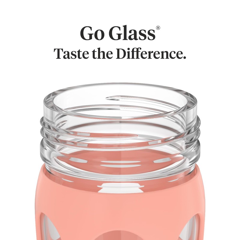 Lifefactory 22-Ounce Glass Water Bottle with Active Flip Cap and