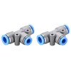 sourcing map Push to Connect Fittings T Type Tee Tube