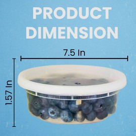 Radha Kishan LLC Plastic Containers with Airtight Lids, Food Storage Containers, Deli, Soup, Meal Prep Containers | BPA Free | Leakproof | Microwave/Dishwasher/Freezer Safe (8oz - 50sets)