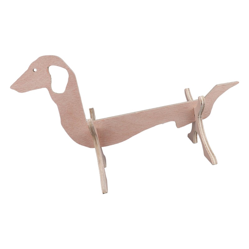 Dachshund Dog Shaped Wine Rack Wooden Wine Bottle Display Stand