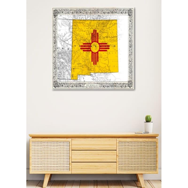 GRANDART.COM - New Mexico Color Map - Canvas Wall Art