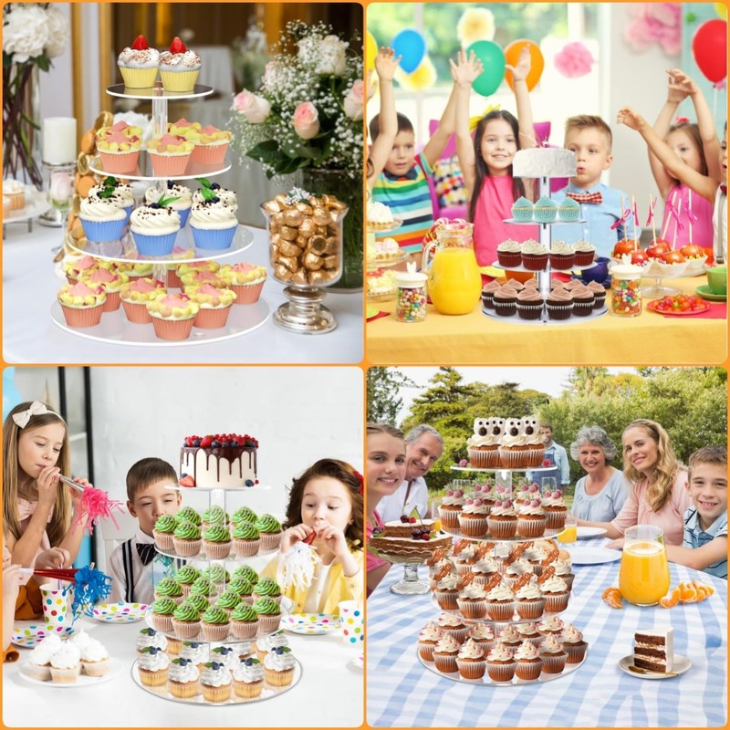 LATERN 4 Tier Round Acrylic Cupcake Stand
