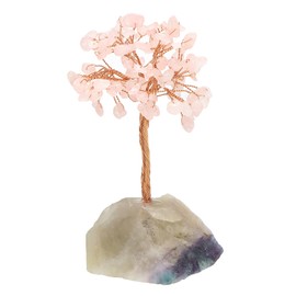 PATIKIL Crystal Tree Gifts for Women, Handcrafted Tree of Life Tree Natural Stones for Wealth and Luck Home Office Decor Birthday Gifts for Mom & Dad, Pink