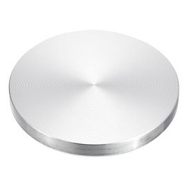 sourcing map M10 Thread 70 mm Diameter Round Shape Aluminium Disc Hardware 1 Piece, Aluminium Circle Disc Glass Plate Adapter for Glass Table