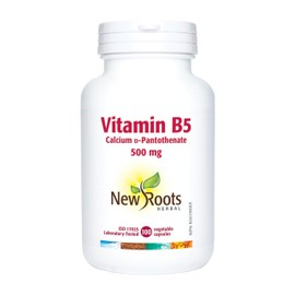 New Roots Herbal - Vitamin B5-500mg - 100 Capsules - Vitamin B5 Pantothenic Acid Supplement - Calcium D B5 Vitamins Pantothenic Acid 500mg - B5 Supplement Pantothenic Acid B5 - Calcium D Pantothenate