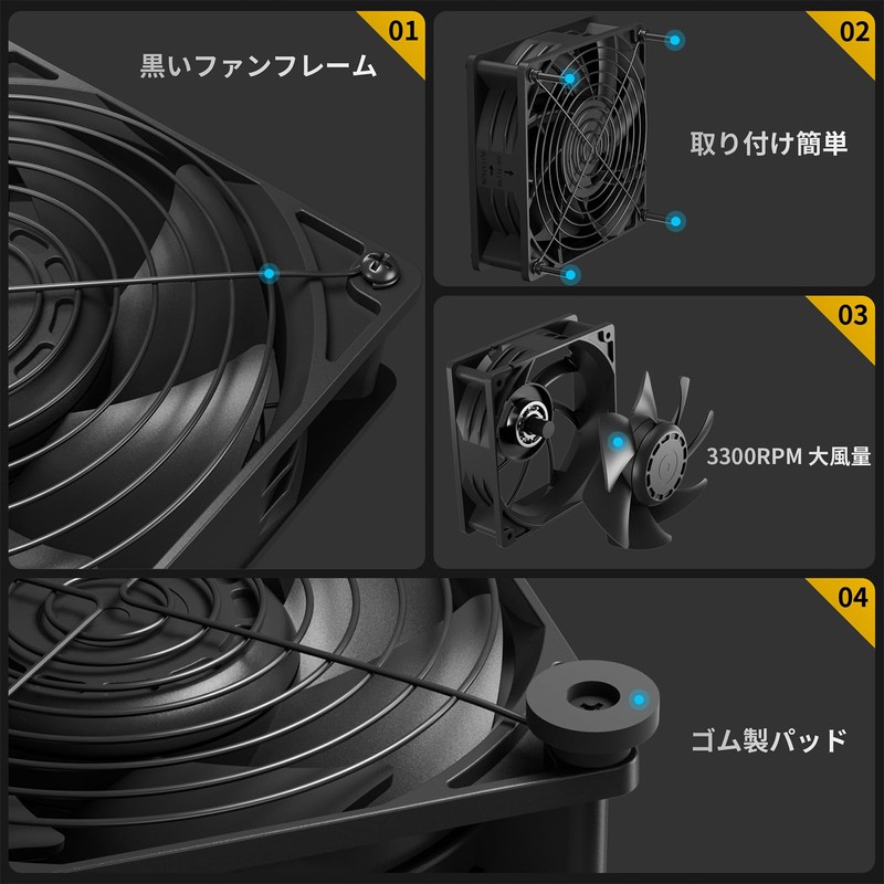 upHere D1K1 Cooling Fan, 4.7 inches (12 cm), Mini Blower,