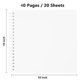 Hiwhy Scrapbook 10x10 Inch DIY Scrapbook Album Hardcover Kraft Paper Scrap Book Photo Albums 20 Sheets Memory Book for Family, Wedding