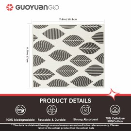 GUOYUANGLO Swedish Dishcloths for Kitchen Cellulose Sponge Cloths No Odor Resuable Dish Towels for Kitchen and Household Use-Black and White,5 Pack