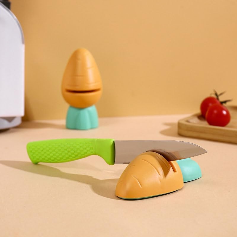 Opexicos 3Pcs Multifunctional Sharpening Stone Quick Sharpener Cute Carrot Mini