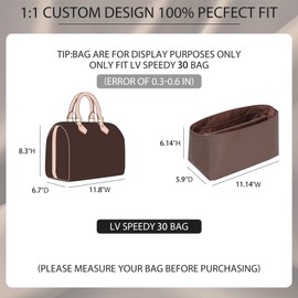 Doxo Waterproof Nylon Purse Organizer Insert for LV Speedy 30, Brown