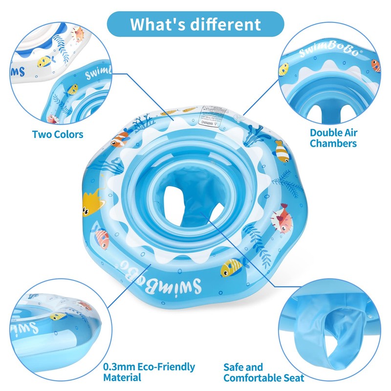 Swimbobo Inflatable Baby Swimming Float with Safe Seat for Age