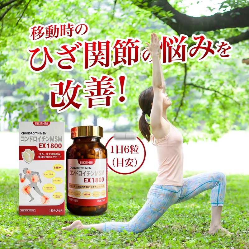 コンドロイチンMSM EX1800 180粒 30日分 コンドロイチン、グルコサミン、キャッツクロー、MSM、オタネニンジン配合