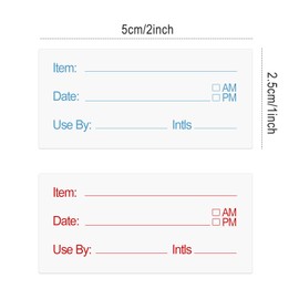 1000 Pieces Food Labels Stickers, 2 Rolls 5 x 2.5cm Freezer Labels Easy Peel Off, Writable Food Storage Labels for Jars, Pantry and Meal Containers