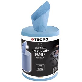 TECPO Cleaning Cloth Roll Blue 2 x 300 Sheets Total 600, 2-Ply, Perforated, Absorbent, Cleaning Roll, Paper Roll, Cleaning Cloths, Cleaning Paper for Commercial Use