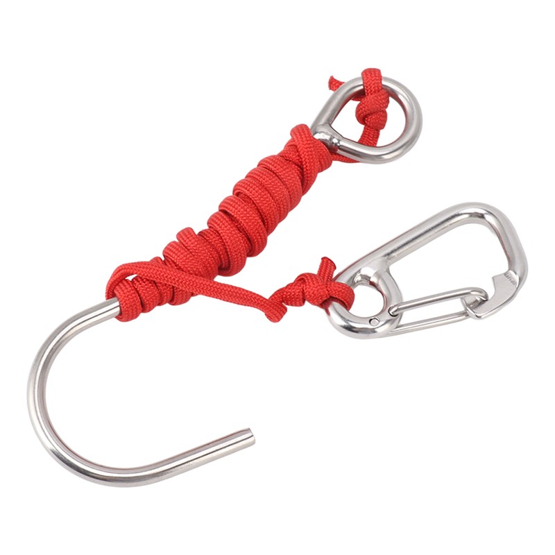 Diving Stainless Steel Single Hook Diving Reef Hook with Lanyard