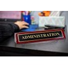 Piano Finished Rosewood Standard Engraved Desk Name Plate 'Administration', 2"