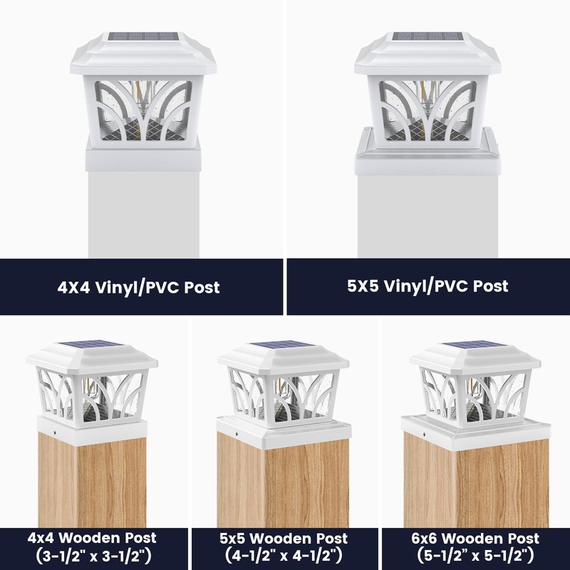 SIEDiNLAR Solar Post Cap Lights Outdoor, Aluminum Glass 2 Modes