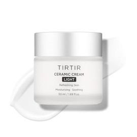 TIRTIR Ceramic Cream Light Refreshing Skin 50 ml - Crema Hidratante Facial Coreana ligera con Acido poliglutmico, betaina y prebiticos - Crema Facial 