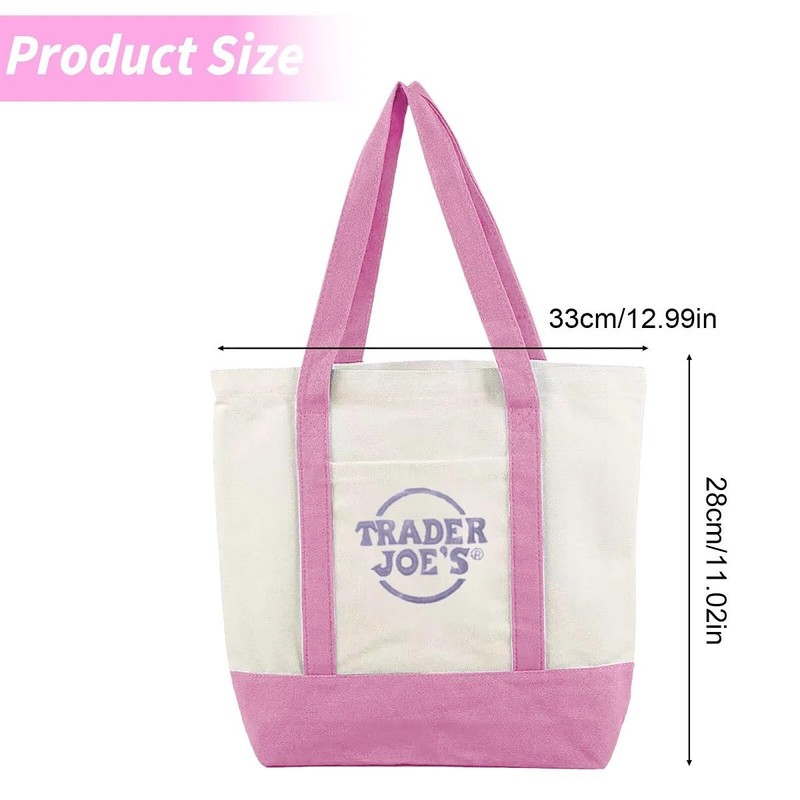 Trader joes Mini Pastel Canvas Tote Bags (1, Pink)