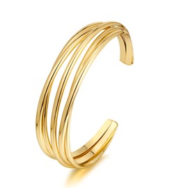 CLASSYZINT Gold Twisted Cuff Bracelet For Women Dainty Opening Chunky Cuff Bracelet Women Bride Wedding Birthday Jewelry Gift
