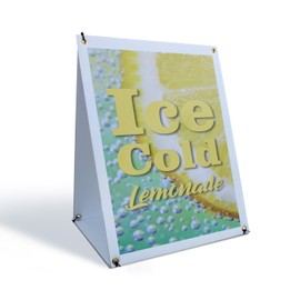 Iced Cold Lemonade Sidewalk Sign 18 Inch x 24 Inch A-Frame Images On Both Sides | Refreshing Drinks, Summer Favorites, Food Stands | Made in USA