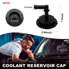 Dickno 2 PCS Car Radiator Coolant Reservoir Overflow Tank Cap with Joint, OEM Number 19102-PM5-A00 19106-RNA-A48, Coolant Tank Cap Replacement Compatible with Accord Civic RDX (Black)
