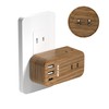 MSCIEN Power Strip Outlet with USB, Type C, Wood Grain,