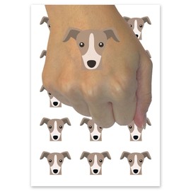 Peeking Greyhound Dog Temporary Tattoo Water Resistant Fake Body Art Set Collection - 54 1" Tattoos (1 Sheet)