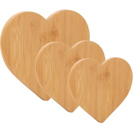 Heart Charcuterie Board - 3PCS Bamboo Heart Wood Tray for Food Bamboo Serving Tray Heart Shaped Cheese Serving Platter Trays for Snack Candy Food Fruit Valentines Day Decor 13in 11in 8.3in (3pcs set)