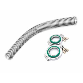 bmotiontech KF40 NW40 Standard Stainless Steel Corrugated Bellow Hose Set, vacuum bellow hose with 2X Al clamp / 2X SS Centering Ring / 2X FKM O-Ring (1000mm /~ 3.3ft KF40, thick wall bellow)