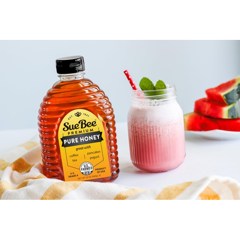 Sue Bee Pure Premium Honey, USA Beekeepers, 24 oz Packaging