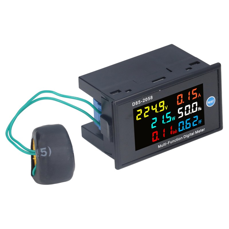 Power Monitor Single Phase LCD Digital Display Voltage Current Meter
