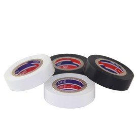 FOMMEN Color Guard Tape 4 Pack PVC Electrical Glue Tape, 66 Feet 0.7 Inch Black and White Insulation Tape