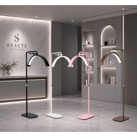 Overseas Warehouse  Led Half Moon Eyelash Extension Floor Lamp Beauty Salon Make Ring Light for Nail Artist LashesColor: gold diamond, Lamp Power(W): 45w, Plug Type: AU