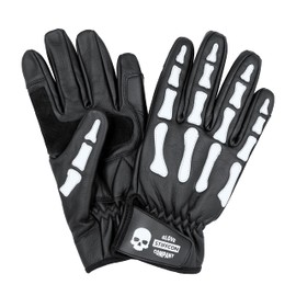 HELL PATROL BLACK_Stiffcon Genuine Leather Motorcycle Gloves Hell Patrol Black (L)