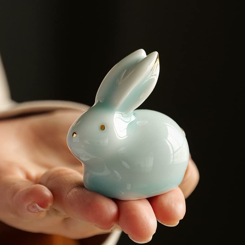 MOZEO One Set Ceramic Bunny Ornaments Tea Pet Cute Rabbit