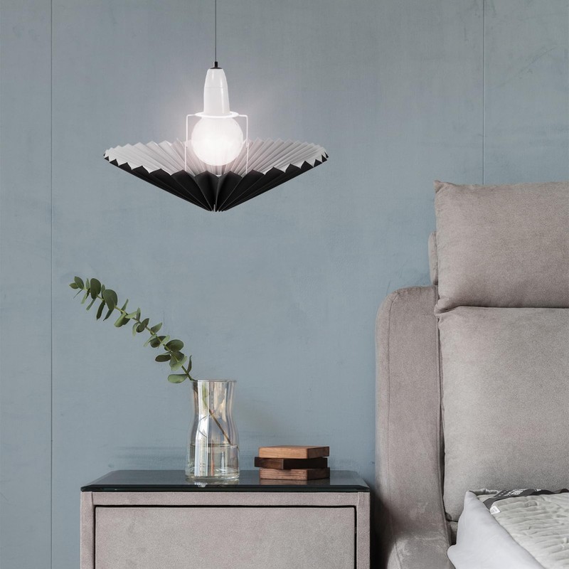 Hemobllo Table Lamp Shade - Pleated Umbrella Shape Fabric Lamp