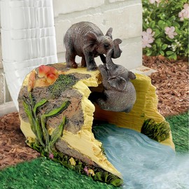 Noegrus Elephant Sculpture 3"x4" Gutter Downspout Extension, Outdoor Decor Sculpture, Garden Animal Statue, Gutter Diverter Rain, Decorative Gutter Extension Downspout, Eco-Friendly and Durable