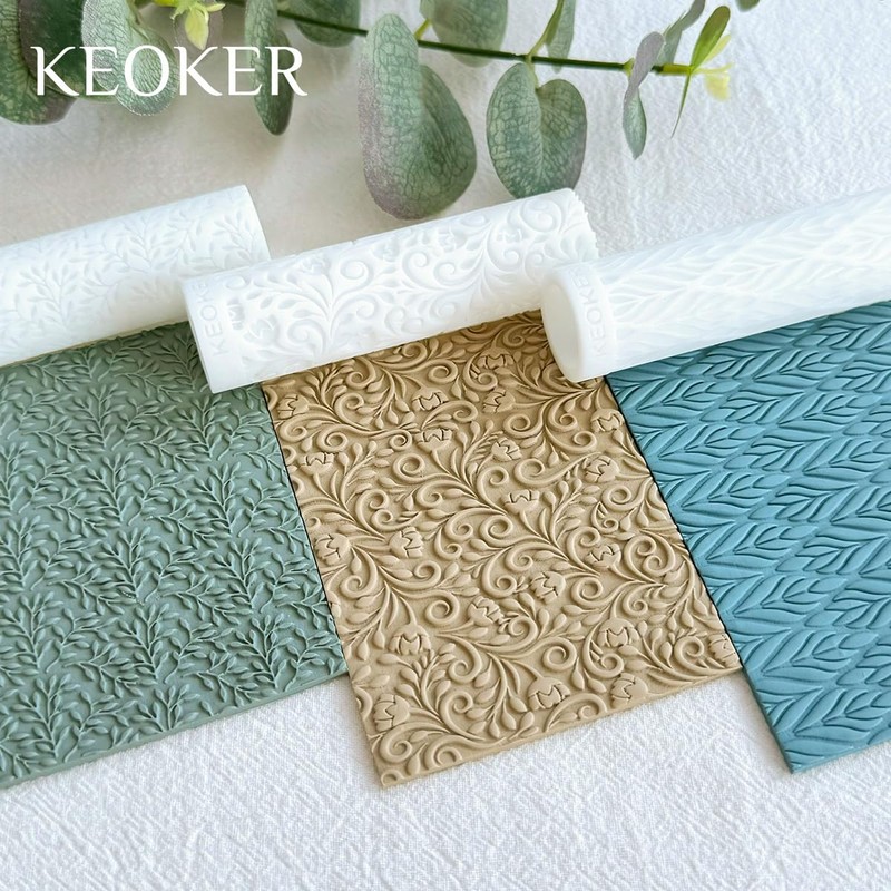 KEOKER Polymer Clay Texture Roller, 3PCS Roller for Making Earrings,