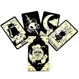 NOPKESV Cat Tarot Cards with Meanings, Keywords, Elements, Planets, Chakras, Yes or No, Tones, Numerology