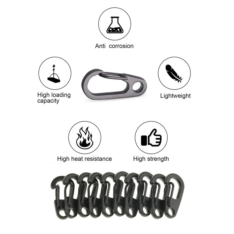 Jrzyhi 15pcs Mini Carabiner Buckle Spring Backpack Clasps Spring Carabiner