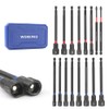WORKPRO 16PC Magnetic Nut Driver Set Bit 1/4"Hex 6" Long